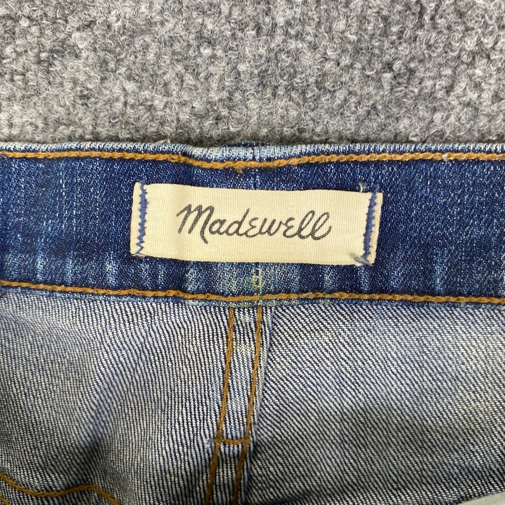 Madewell Classic Straight Jeans Blue High Rise Raw Hem AA614 Size 26 Selvedge - Picture 3 of 10